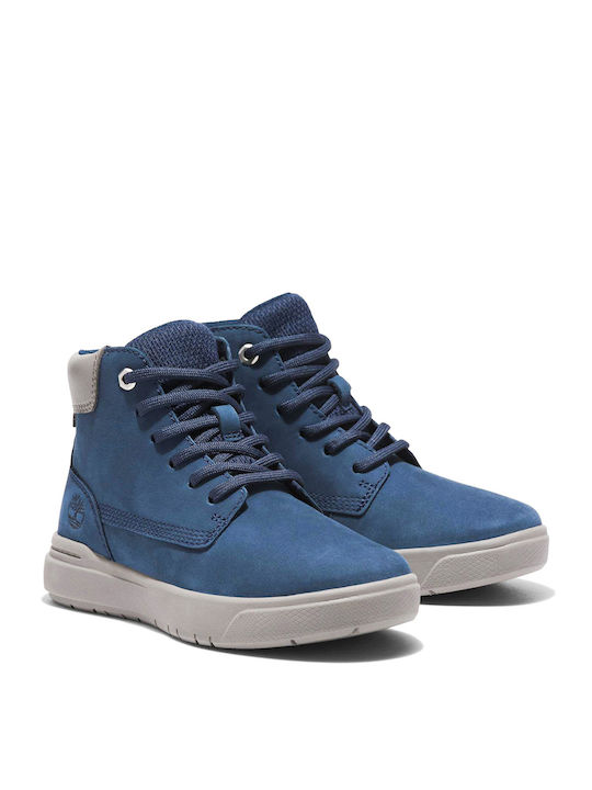 Seneca Bay Chukka Leather Kids Boots with Laces Blue
