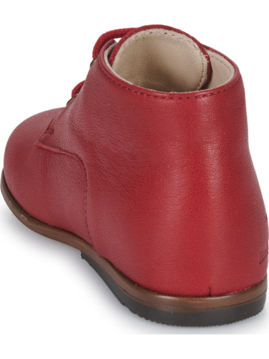 Kinderstiefeletten mit Schnürsenkeln Rot