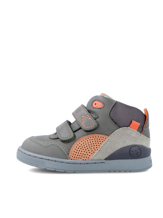 Anatomical Suede Kids Boots with Velcro Khaki