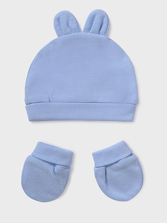 Kids Beanie Set with Gloves Fabric Light Blue for Newborn
