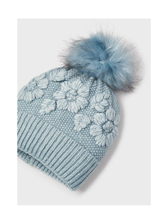 Mayoral Kids Beanie Set with Scarf Knitted Light Blue