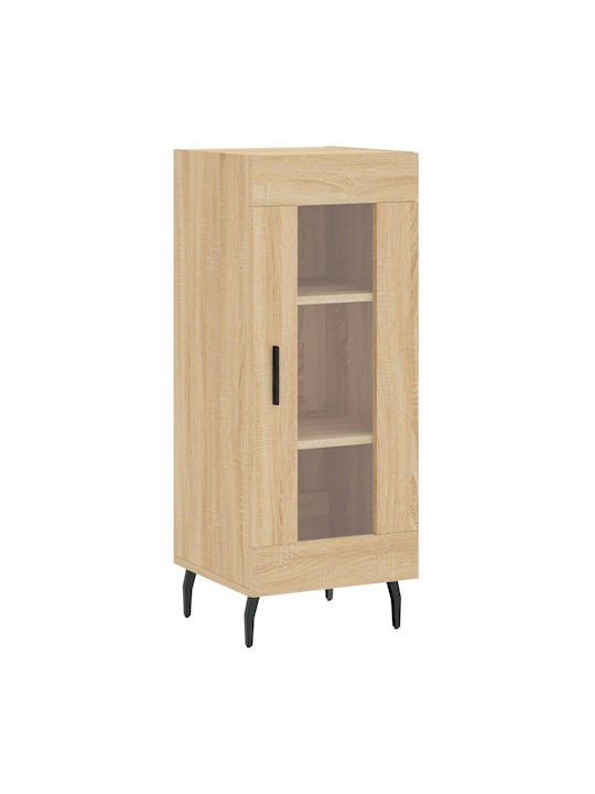 Floor-standing Living Room Display Cabinet made of Particleboard with Glass Sonoma 34.5x34x90cm