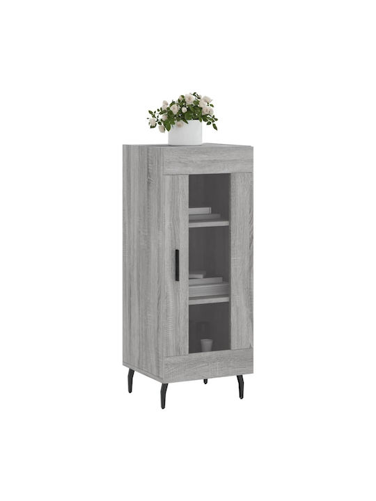 Wohnzimmer Vitrine aus Spanplatte mit Verglasung in Grau 34.5x34x90cm