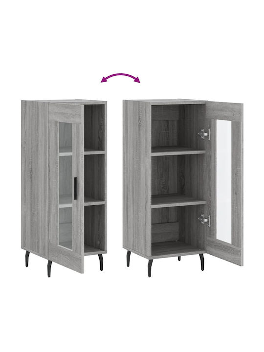 Wohnzimmer Vitrine aus Spanplatte mit Verglasung in Grau 34.5x34x90cm