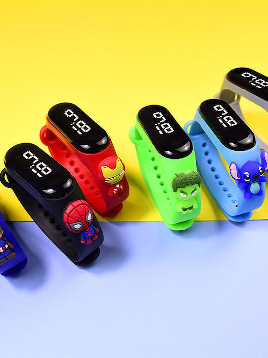 Kids Digital Watch with Rubber/Plastic Strap Blue