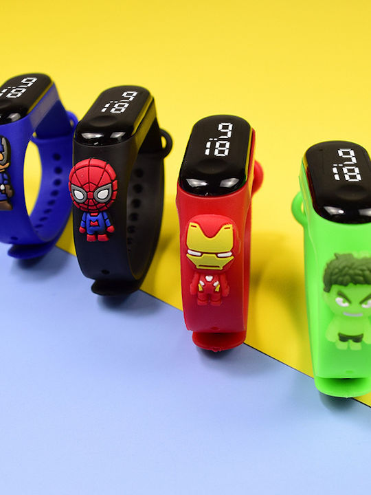 Kids Digital Watch with Rubber/Plastic Strap Blue