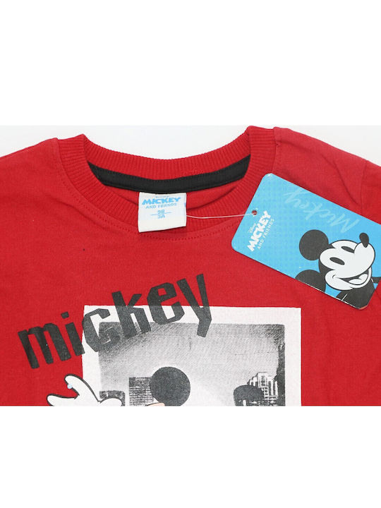 Παιδική Μπλούζα Μακρυμάνικη Κόκκινη Mickey