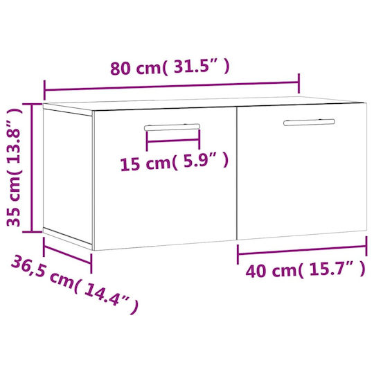 vidaXL Cabinet de baie L80xA36.5xÎ35cm Gri