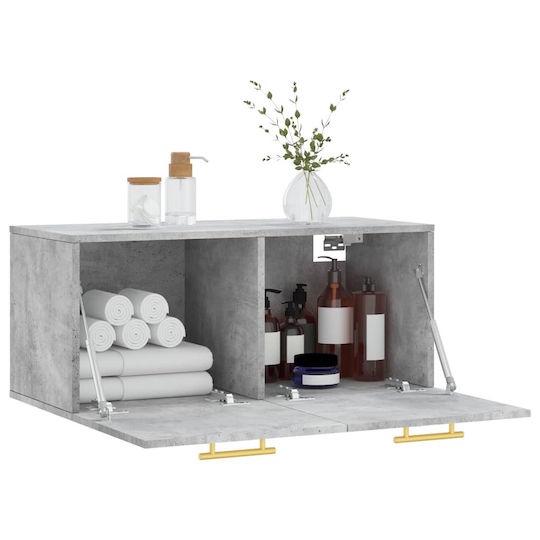 vidaXL Cabinet de baie L80xA36.5xÎ35cm Gri