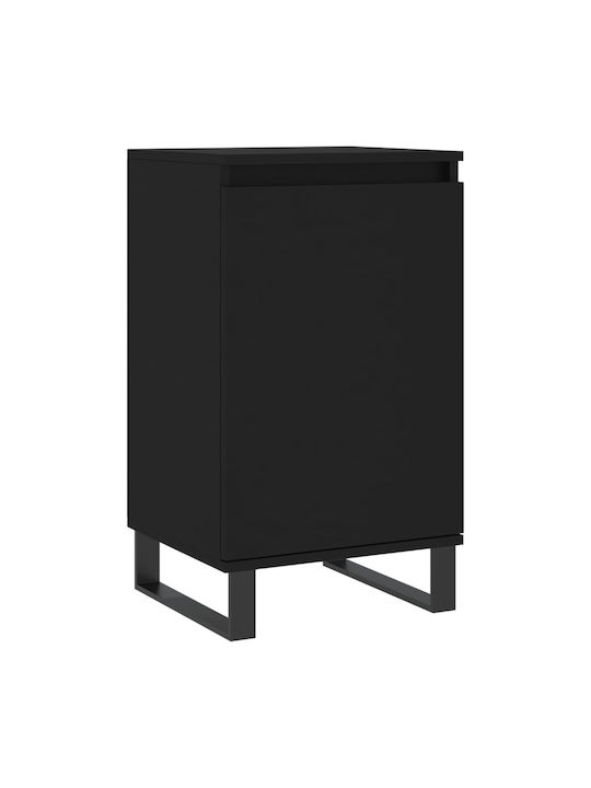 Wohnzimmer Schrank aus Holz und Metall Schwarz 40x35x70cm