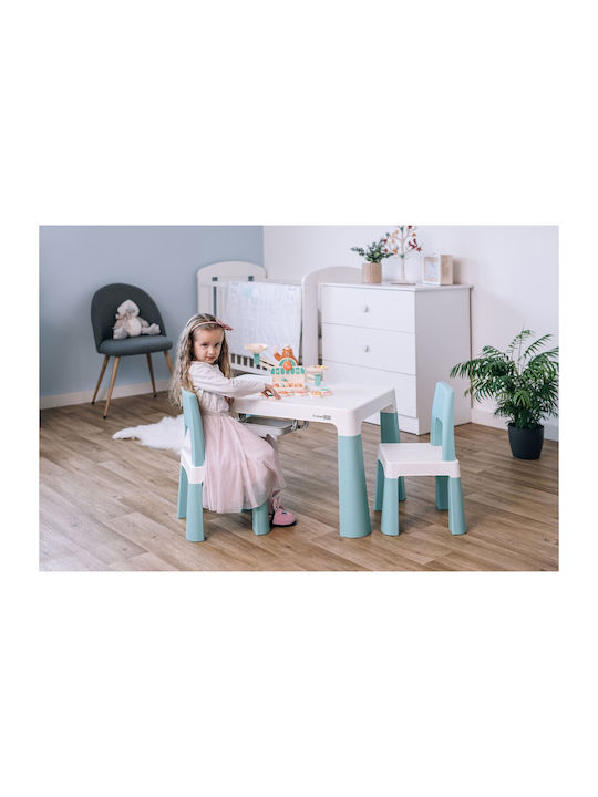 Kids Table and Chairs Set made of Plastic White-Mint FreeOn