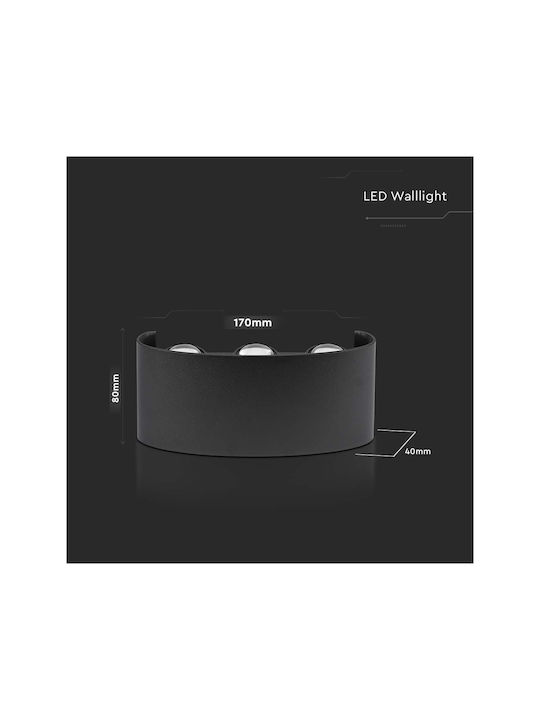 V-TAC Επιτοίχιο Εξωτερικό Σποτ LED IP65 5W με Φυσικό Λευκό Φως Διπλής Δέσμης 17x4x8εκ.