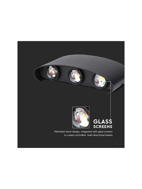 V-TAC Επιτοίχιο Εξωτερικό Σποτ LED IP65 5W με Φυσικό Λευκό Φως Διπλής Δέσμης 17x4x8εκ.