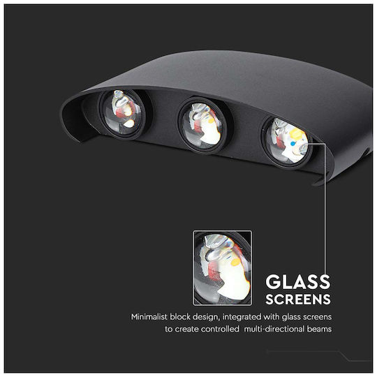 V-TAC Spot de exterior montat pe perete LED IP65 5W cu Alb Natural Lumină Dublu Fascicul 17x4x8εκ.