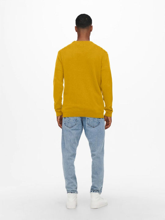 Only & Sons Men's Long Sleeve Sweater Yellow