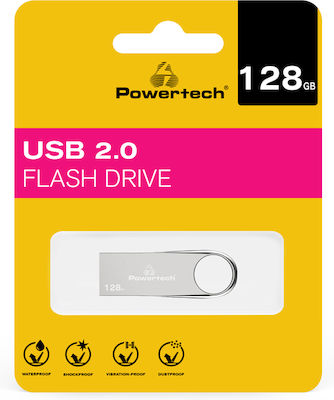 Powertech PT-1121 128GB USB 2.0 Stick Ασημί