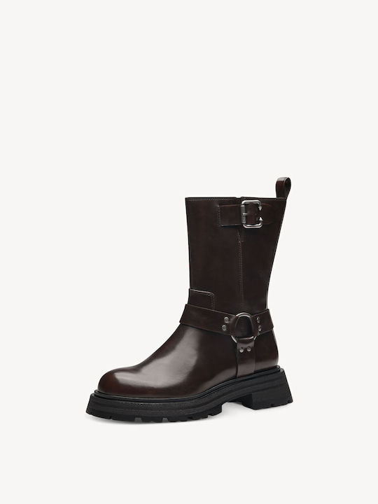 Ghete dama Biker Culoare Full Face Maro
