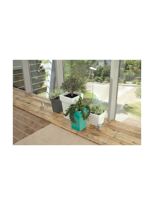 Prosperplast Lofly Квадратна Ниска Саксия За Цветя Пластмасова Сива 28.9x28.9x27.1см