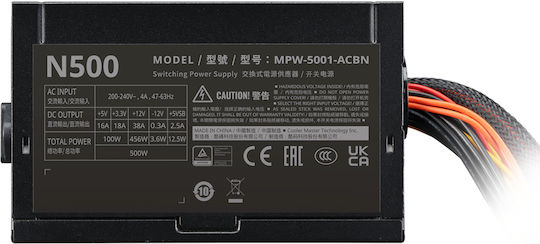 CoolerMaster Elite NEX 500 500W Τροφοδοτικό Υπολογιστή Full Wired 80 Plus Standard