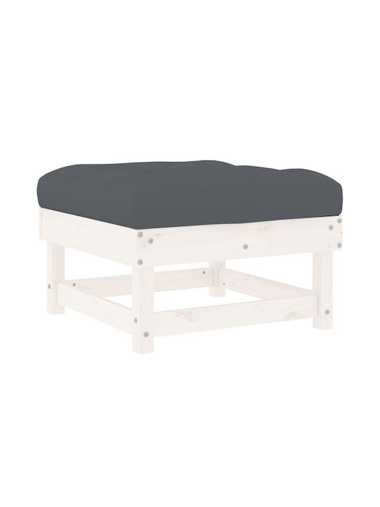 Hölzernes Gartenhocker Würfel Außeneinsatz mit Kissen Weiß 61x60,5x30cm