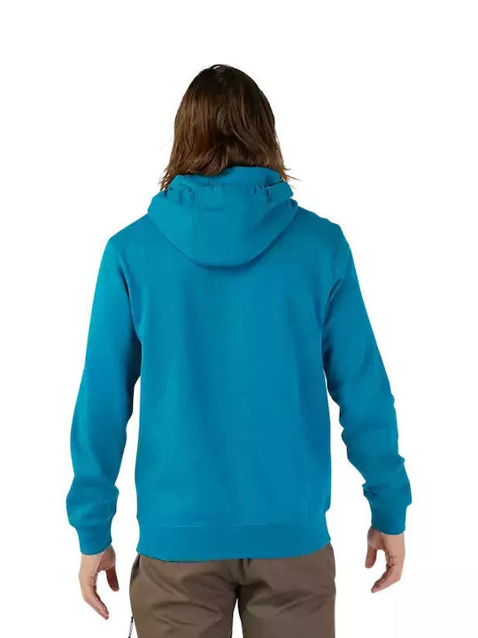 Fox Men's Sweatshirt with Hood and Pockets Blue