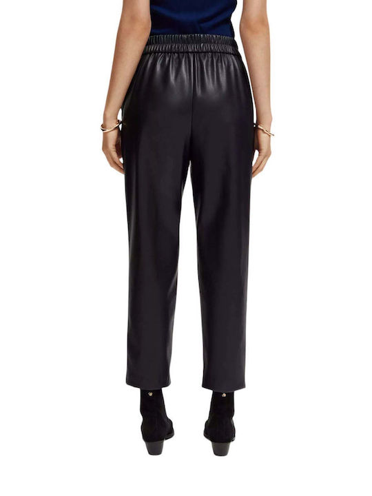 Scotch & Soda Women's Leather Trousers Black