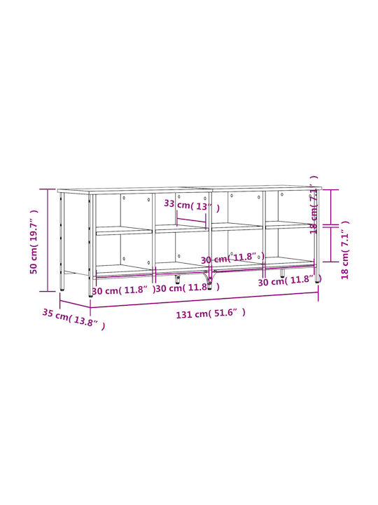 Suport pentru pantofi cu 6 Rafturi Galbenă L131xW35xH50cm