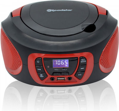 Roadstar Φορητό Ηχοσύστημα CDR-365U με CD / MP3 / USB / Ραδιόφωνο σε Κόκκινο Χρώμα