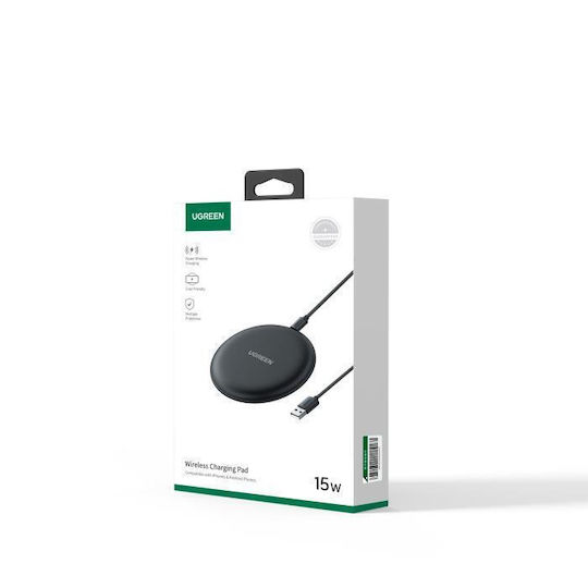 Ugreen Ασύρματος Φορτιστής (Qi Pad) 15W Μαύρος (CD186)