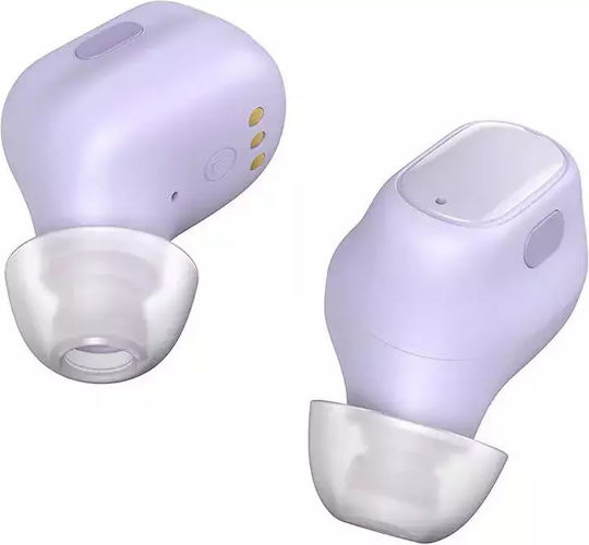 Baseus Bowie WM01 In-ear Bluetooth Handsfree Ακουστικά με Θήκη Φόρτισης Μωβ