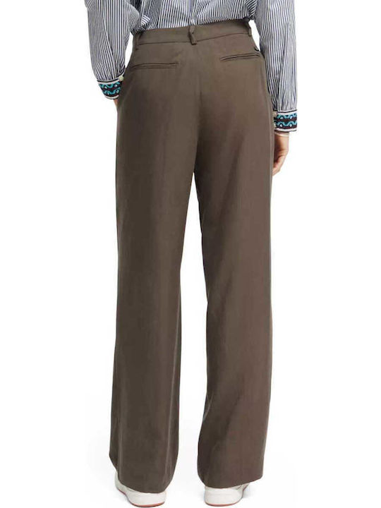 Scotch & Soda Women's Fabric Palazzo Pants Dark Taupe