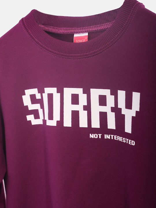 Joyce Παιδικό Φούτερ Μωβ Sorry