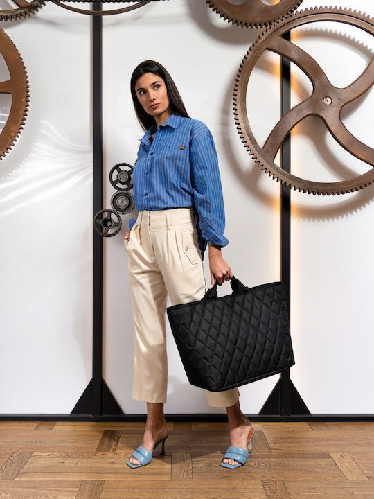 Γυναικεία Τσάντα Shopper Ώμου Μαύρη