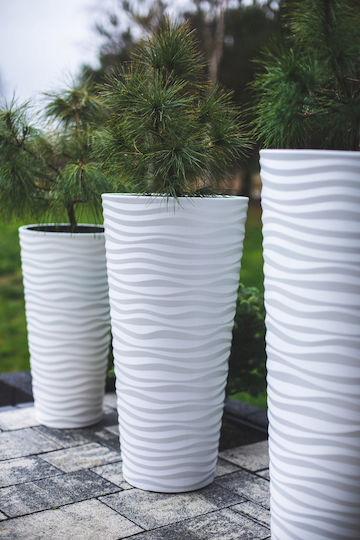 Form Plastic Dunes Slim Γλάστρα Πλαστική Anthracite 39.5x39.5x79.5εκ.