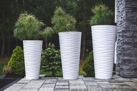 Form Plastic Dunes Slim Γλάστρα Πλαστική Anthracite 39.5x39.5x79.5εκ.