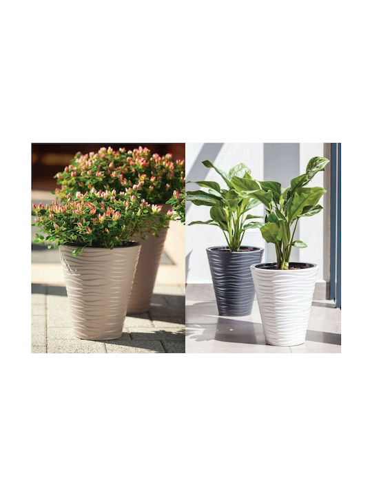 Form Plastic Sahara Dunes Slim Γλάστρα Πλαστική Λευκή 39.5x39.5x79.5εκ.