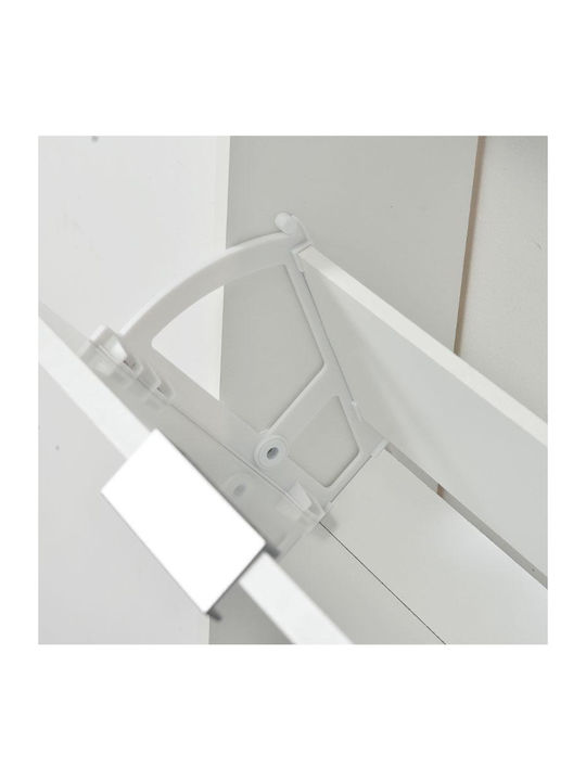 Ξύλινη Παπουτσοθήκη Base 14 με 4 Ράφια Λευκή Μ58xΠ18xΥ155.5cm