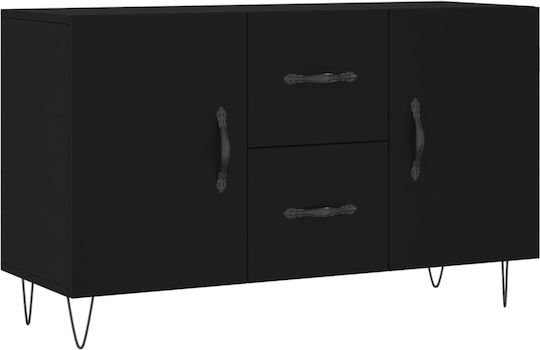 Wooden Buffet with Drawers Black L100xW36xH60cm
