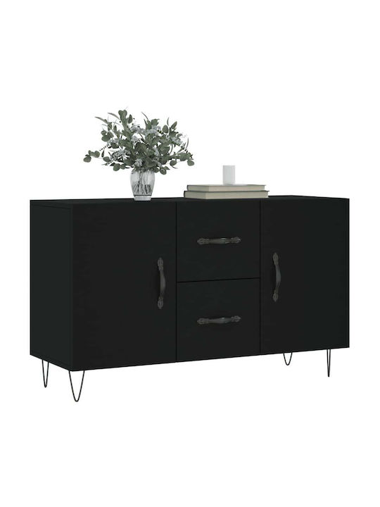Wooden Buffet with Drawers Black L100xW36xH60cm