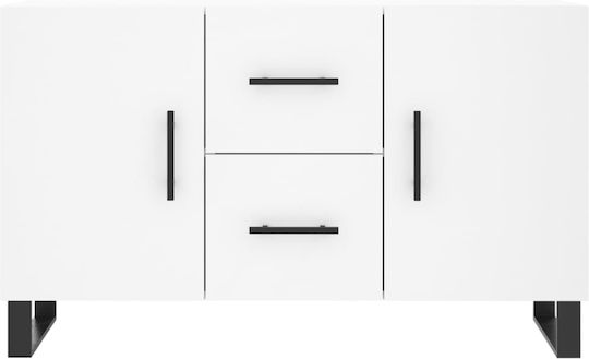 Μπουφές Ξύλινος με Συρτάρια Λευκός 100x36x60cm