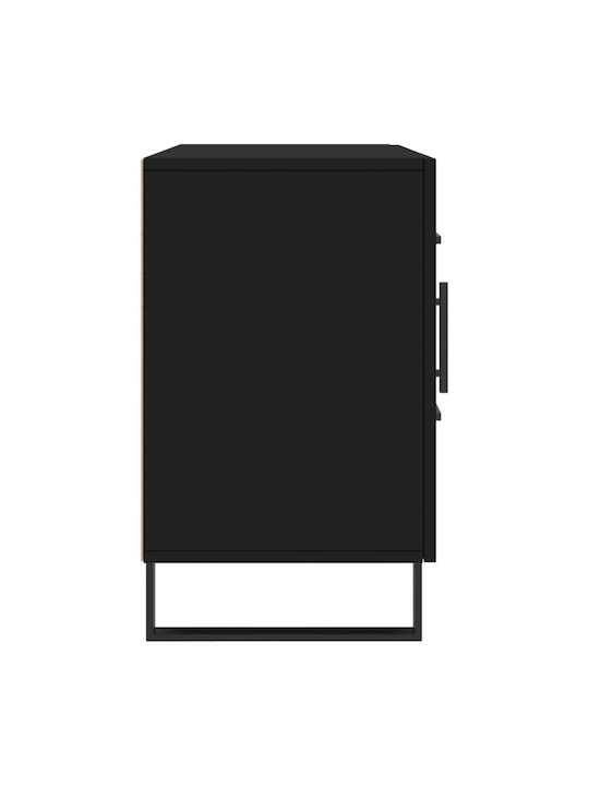 Bufet cu Sertare Negru 100x36x60cm