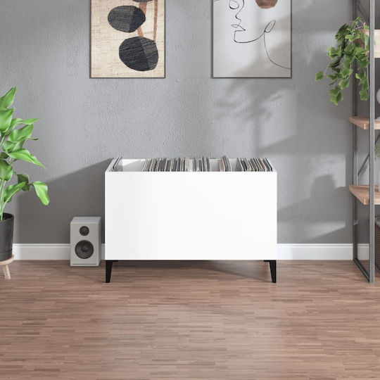 vidaXL Glossy Hi-Fi Furniture White 38x74.5x48cm