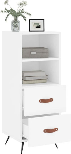 Sertar De Birou Din Lemn Alb 34.5x34x90cm
