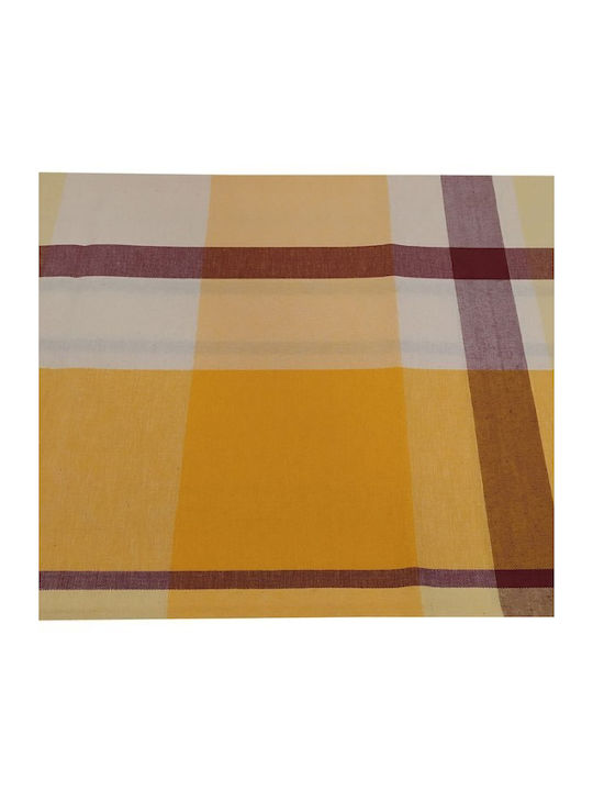 Le Blanc Καρό Cotton & Polyester Checkered Tablecloth Yellow-Sand 140x140cm