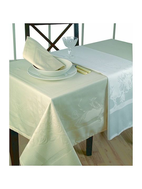 Viopros Πανώ Polyester Tablecloth Εκρού 160x320cm