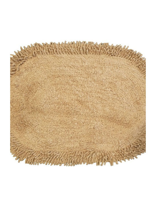 Le Blanc Badematte Baumwolle Oval Σπέτσες 7002539-6 Beige 40x60cm