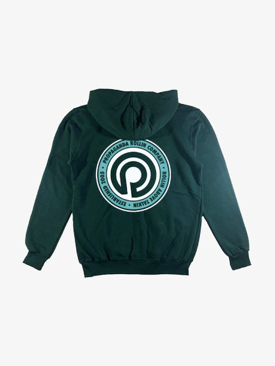 Propaganda Men's Sweatshirt Jacket with Hood Green