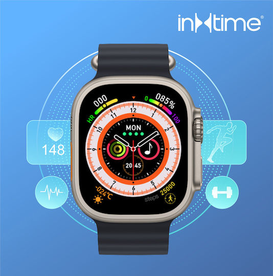 INTIME 8 Ultra Smartwatch with Heart Rate Monitor (Black)