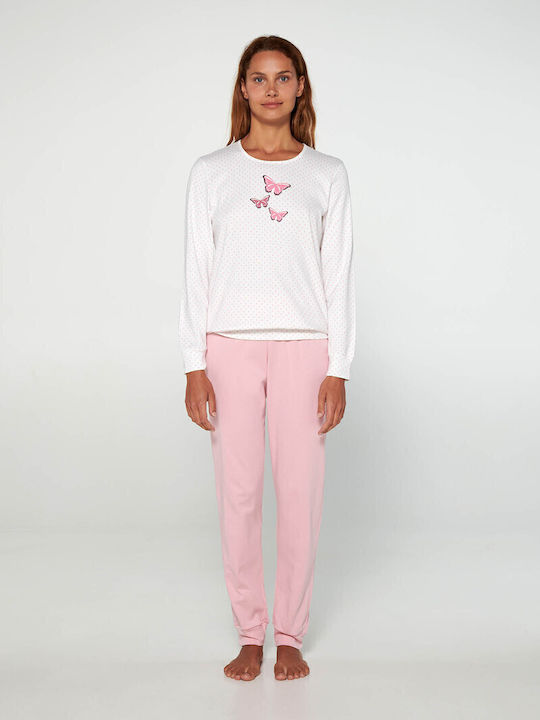 Vamp Winter Damen Pyjama-Set Rosa