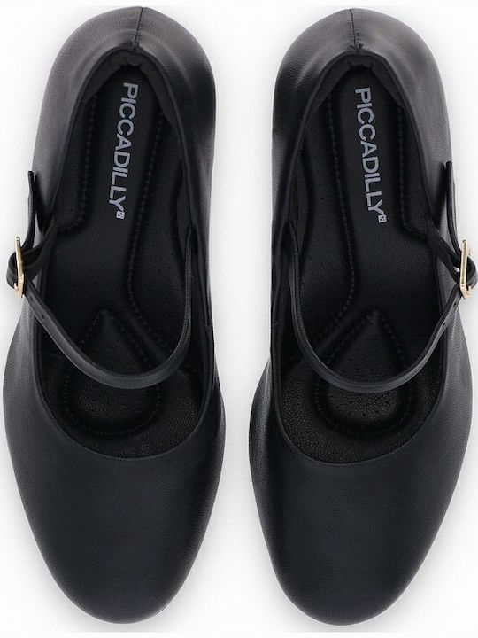 Pumps mit Riemchen & Chunky mittelhoher Absatz Schwarz